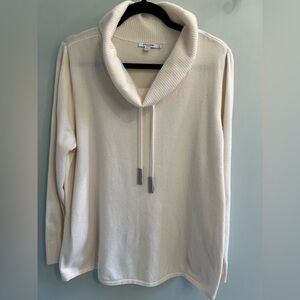 Chico's Zenergy XL Cashmere Blend Cream Cowlneck Sweater
